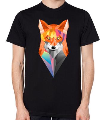 Abstract Fox Design T-Shirt Men Women Unisex Top