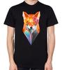 T-shirt con Design Astratto di Volpe Uomo Donna Unisex Top