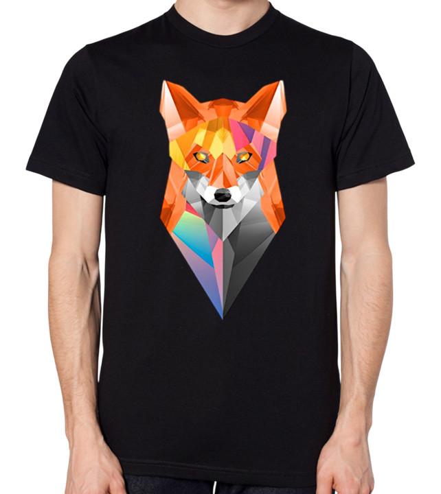 Abstract Fox Design T-Shirt Men Women Unisex Top S