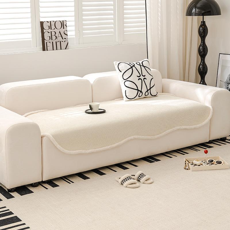 Special-Shaped Sofa Cushion Autumn and Winter Thickening Chenille Irregular High-Grade Plush Sofa Cover Towel