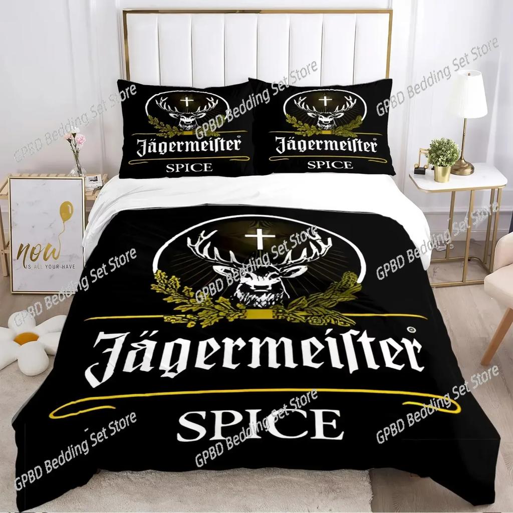 New J-Jagermeister Deer Duvet Cover Kawaii Comforter Bedding Sets Soft Quilt Cover and Pillowcases Single Double Queen King