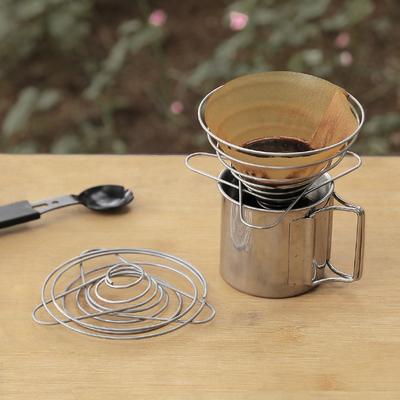 Coffee Drip Holder Coffee Filter Cup Outdoor Camping Folding Funnel Filter Cup Stainless Steel Pour-over Coffee Filter