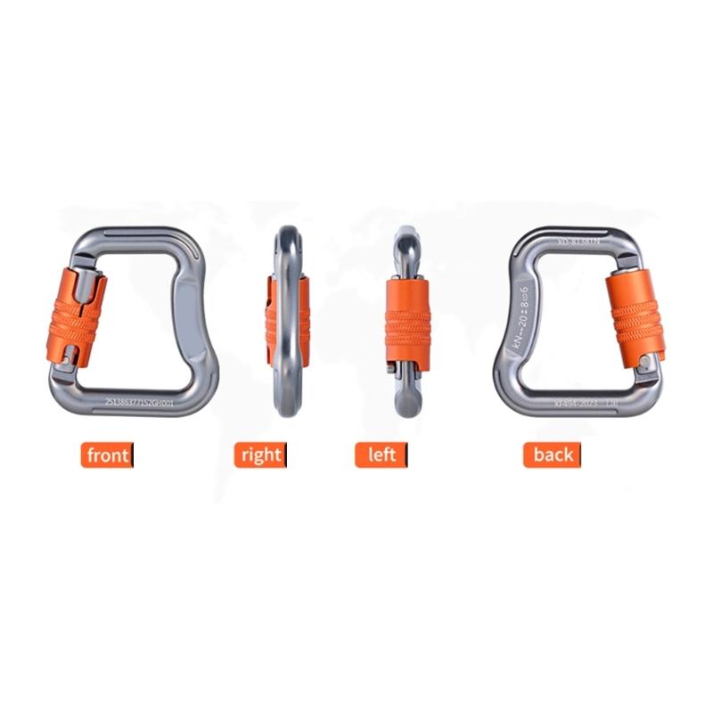 Light Weight Aluminum Alloys Safety Lock Carabiner for Rock Climbing Rappelling Paragliding Equipment