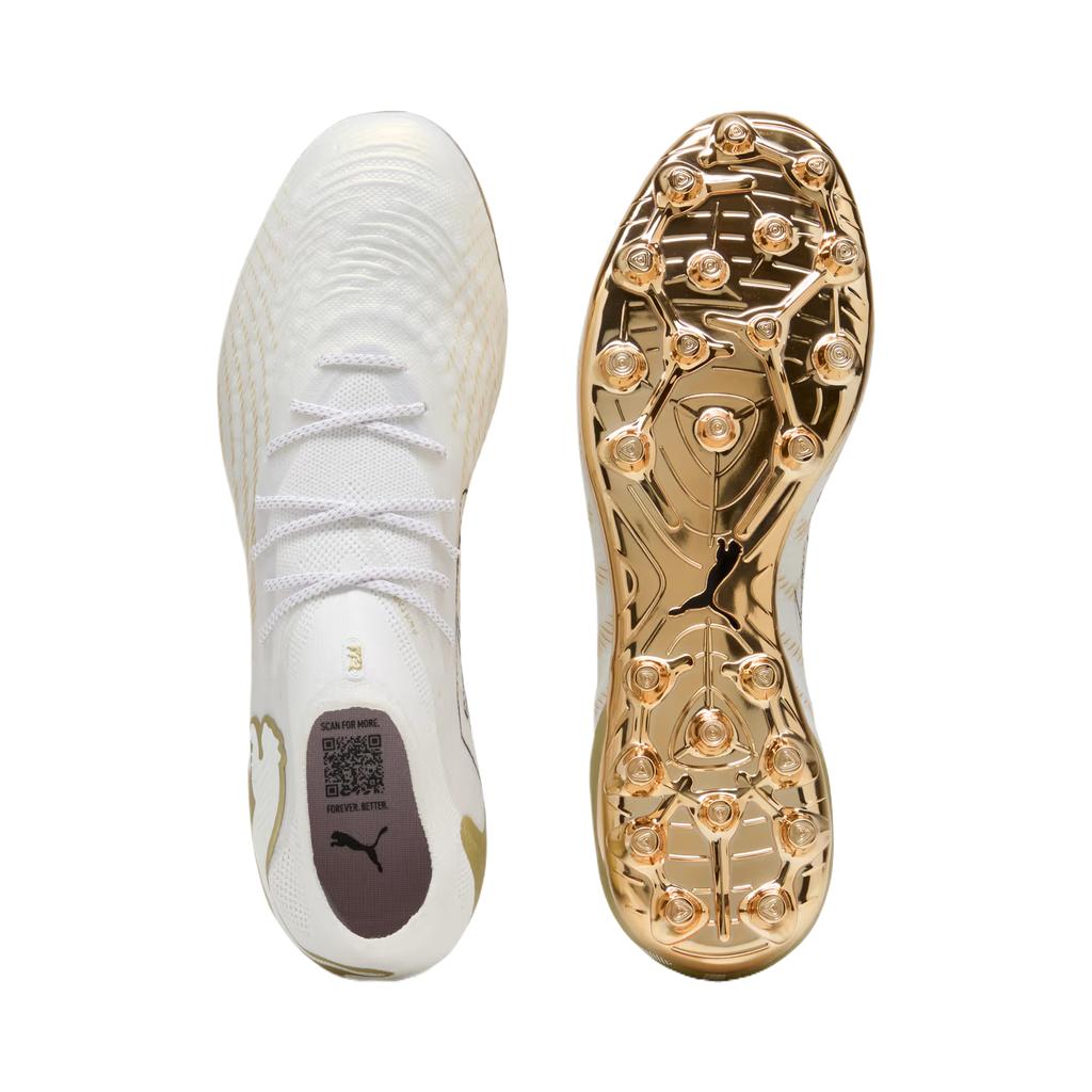 Unisex Sneakers PUMA Future 9 Soccer Shoes Unisex Low Top PUMA White Metal Gold PUMA Black