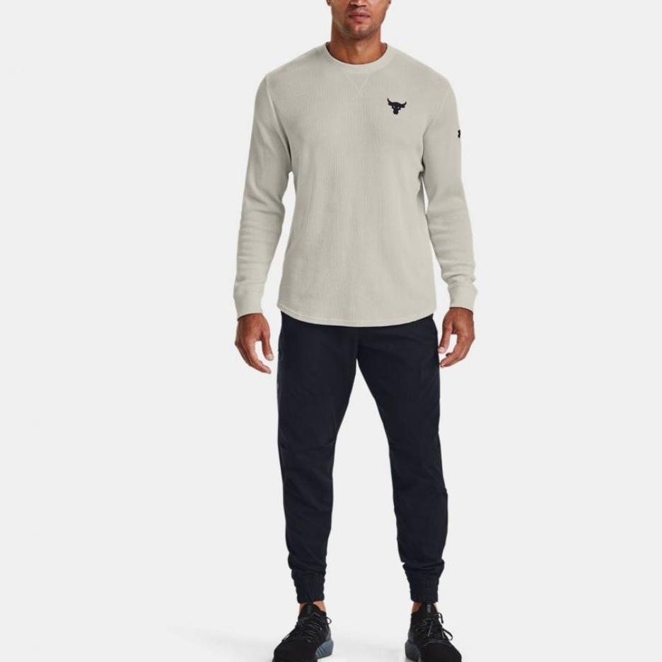 Under Armour Round Neck Long Sleeve Sweatshirt Men Tops Peak-White 1358757-110