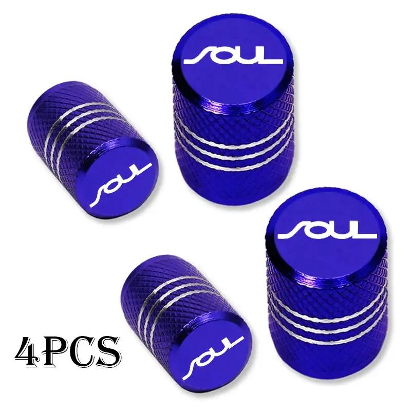 4pcs Car Wheel Tire Valve Caps Tyre Stem Covers Airdust Waterproof For KIA Soul Car Accessories MA5
