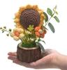 Gehäkelte Blumen Künstliche Sonnenblume, Für Schreibtisch im Büro, Armaturenbrett-Dekoration im Auto