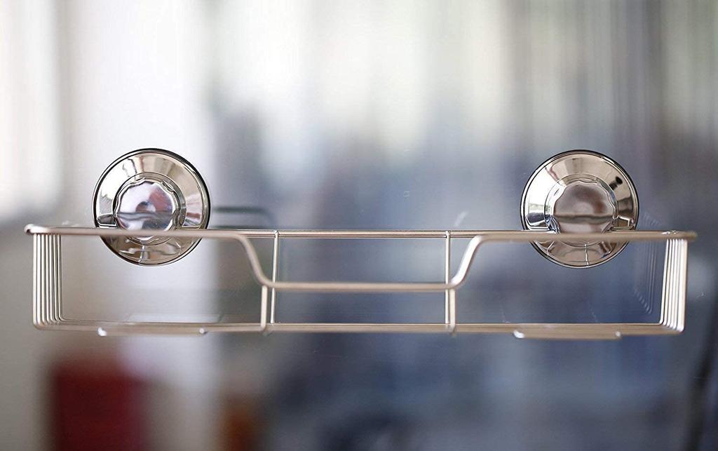 SANNO Shampoo Shower Bathroom Shampoo Wall Mounted Storage Wire Vacuum Strong Suction Set of Stainless Steel 2 Rack, Rack, Rack, Holder, Rack, Basket,