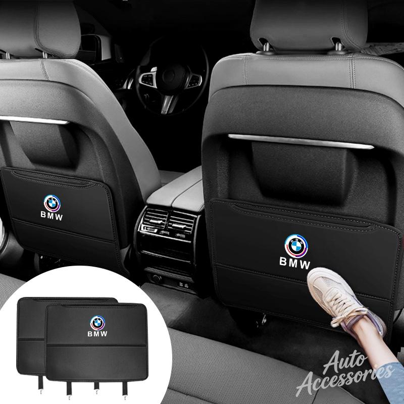 DJSA5 Car Seat Back Anti Kick Pad Prevent Dirt Protect Leather Cover For BMW 50th Anniversary 3 5 7 Series E83 F16 E70 Auto Accessory