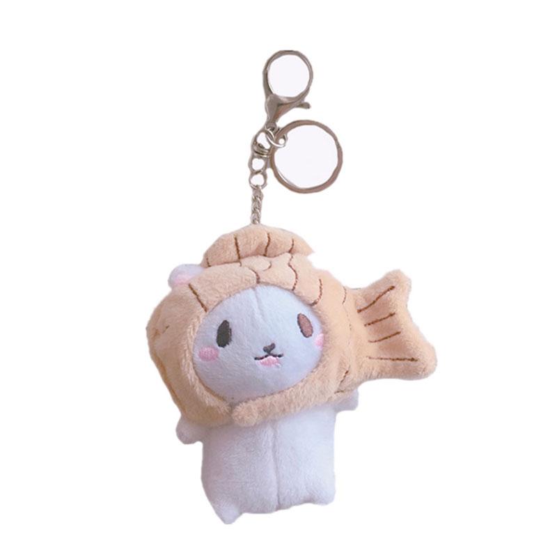 Cute Plush Toy Key Chain Hippo Lion Tiger Elephant Cat Avocado Raccoon Shark Bear Frog Rabbit Fox Plush Keychain Toy Kids Gifts