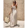 European summer new vacation leisure temperament backless neck V-neck sleeveless long dress