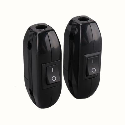 Black Online Rocker Switch On - Off Button AC250V 6A Bedside Table Lamp Midway Led Light Wire Electric Switch 2gang