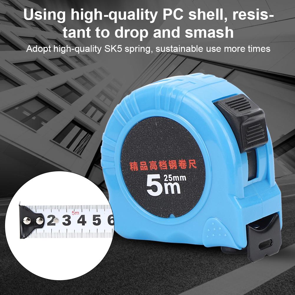 Maßband Edelstahl PC-Gehäuse Handverriegelung Holzbearbeitung Messlineal Werkzeug 25mm5 Meter25mm