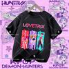 Polyester short-sleeved K-pop Demon Hunter girl cute sports shirt for children aged 1-12. Summer T-shirt. Casual top. Cartoon print