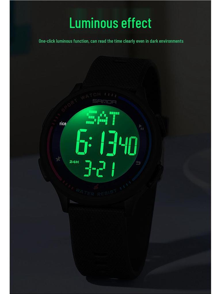 Sanda New Youth Luminous Waterproof Student Watch - Unisex Design for Middle Schoolers