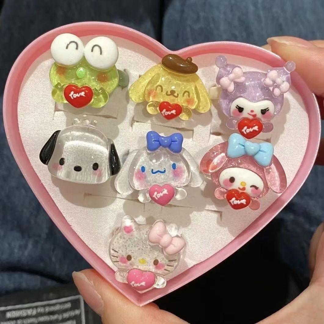 

Cute Pochacco Kuromi Anime Character Doll Adjustable Opening Ring Toy Multiple Styles Exquisite Hand Decoration Gifts