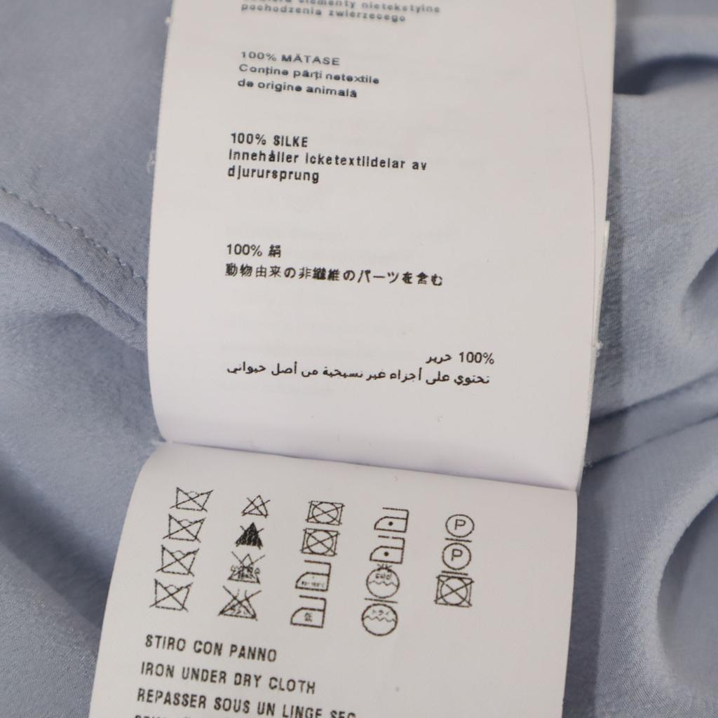 Prada 7 Minutes Sleeve Blouse 40 Blue Gray Back Opening Women Used