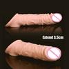 Wielokrotnego użytku Penis Sleeve Extender Realistyczny penis Cock Powiększalnik Prezerwatywy Opóźnienie przedłużenia Sex Zabawka dla mężczyzn