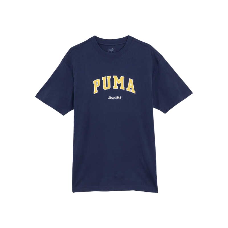 

Puma Футболка с коротким рукавом и круглым вырезом, свободный узор, унисекс, цвет темно-синий 684366-14 L