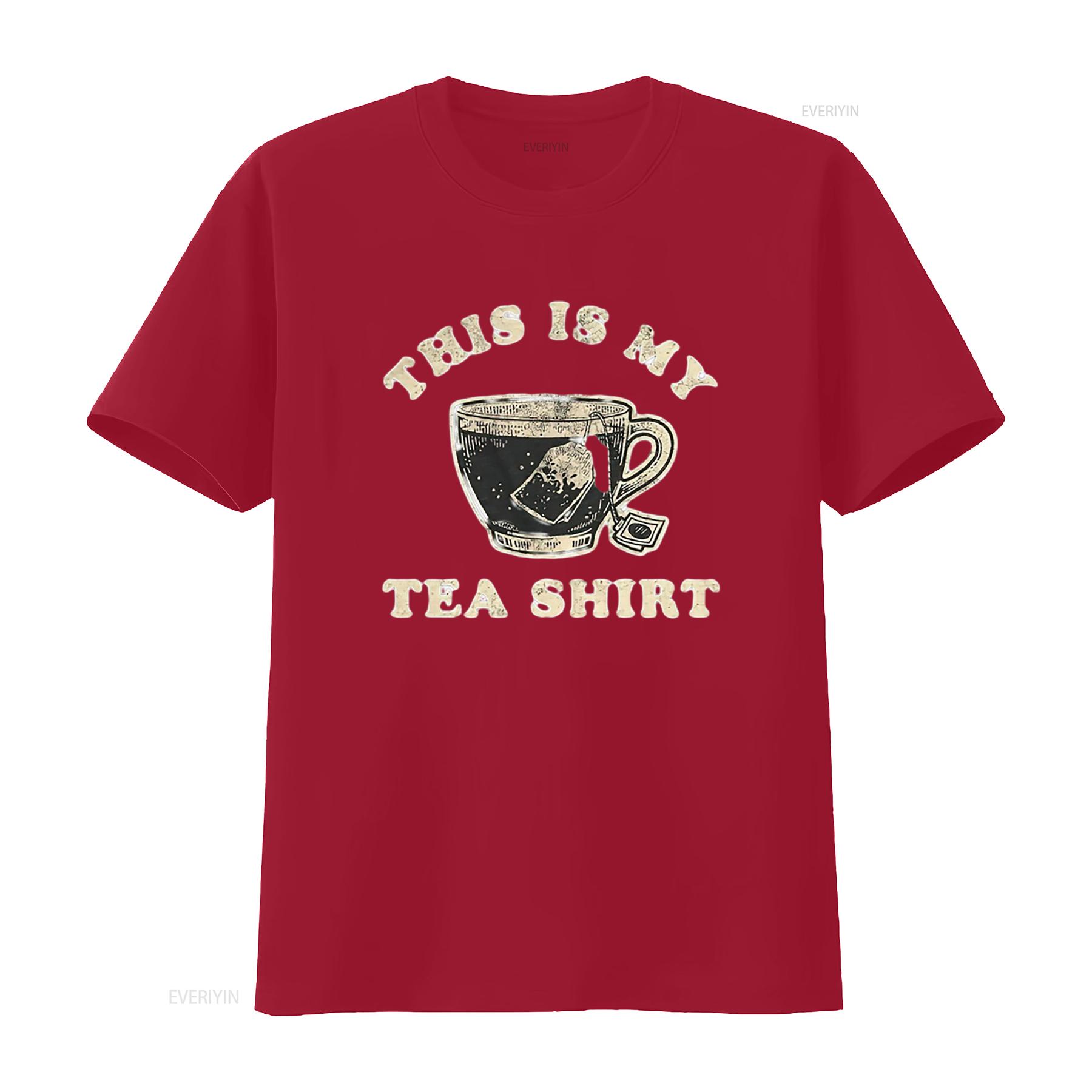 

Mens This is My Tea T Shirt Funny Cup of Sarcastic Wordplay Novelty White vintage Washed Slightly homme designer clothes S