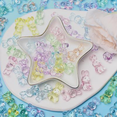 Rabbit Bear Cute 20Pcs Transparent Fashion Gifts For Jewelry Making Arcylic Beads DIY Findings Cartoon Accessories