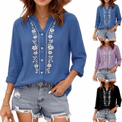 Women's V-Neck Shirt: Casual Elegance Color T-Shirt Top
