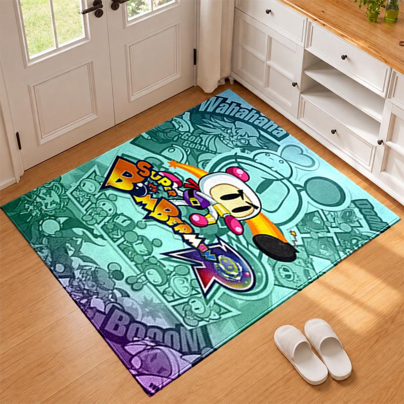 Bomberman Carpet Door Mat for Living Room or Bedroom Protective Mat Under Chair Office Decoration Christmas Gift Birthday Present
