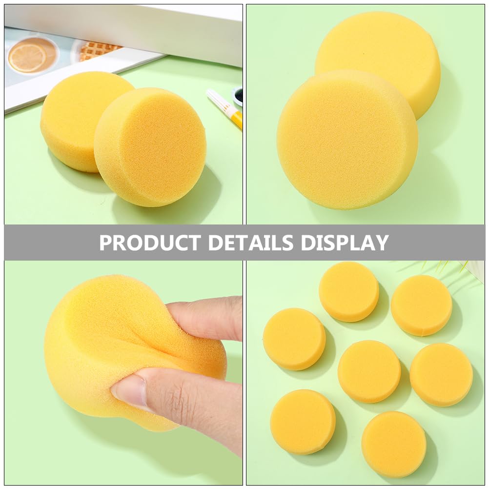 24pcs Yellow Round Cake Sponge 24 Pieces Bath Sponge Round Makeup Sponge Powder Puff Scrubber Oil for Face Circle Sponge Compression Travel Sponge