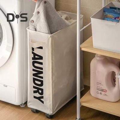 Wäschekorb mit Rädern, leicht zu bewegen, großes Fassungsvermögen, faltbares Design, wasserdichter Wäschekorb, Wäschekorb für schmutzige Kleidung