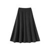High Waist Woolen A-Line Skirt with Velvet Lining - Slimming, Versatile, Mid-Length for Autumn/Winter