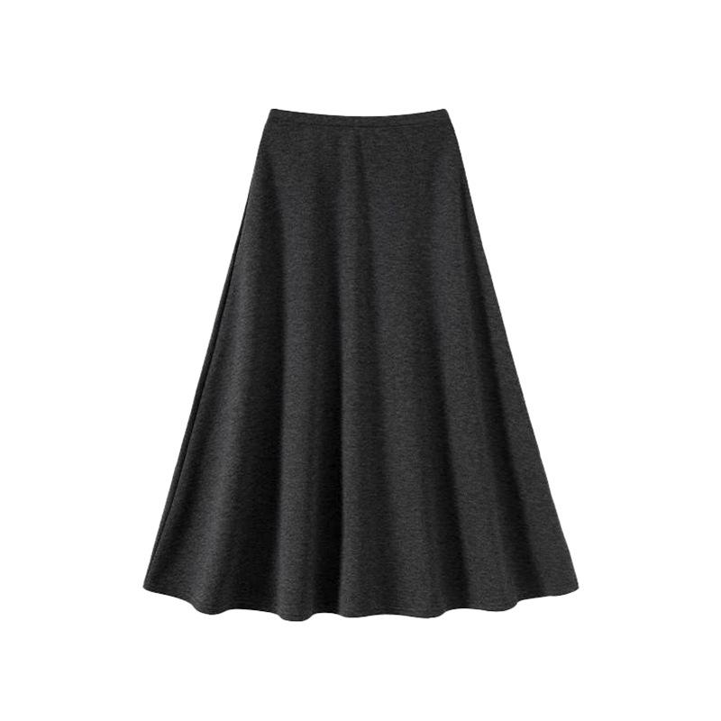 High Waist Woolen A-Line Skirt with Velvet Lining - Slimming, Versatile, Mid-Length for Autumn/Winter