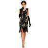 V Neck Dress Roaring 20s Great Gatsby Dress for Women 1920s Dress Evening Gown Cocktail Party Dresses Women's Sequin Bead Fringed Hem Flapper Dress