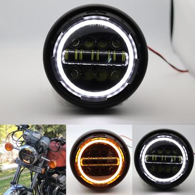 Motorcycle 7.5Inch LED Headlight for Harley Sportster Honda CB400 Yamaha Suzuki Custom Refit 7.5" Motorcycle Headlamp Cafe Racer