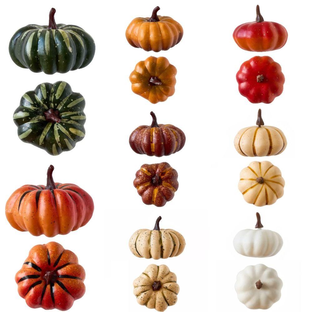 6PCS 1/9PCS Simulation Props Autumn Harvest Fake Pumpkin Thanksgiving Ornaments  Courtyard Display
