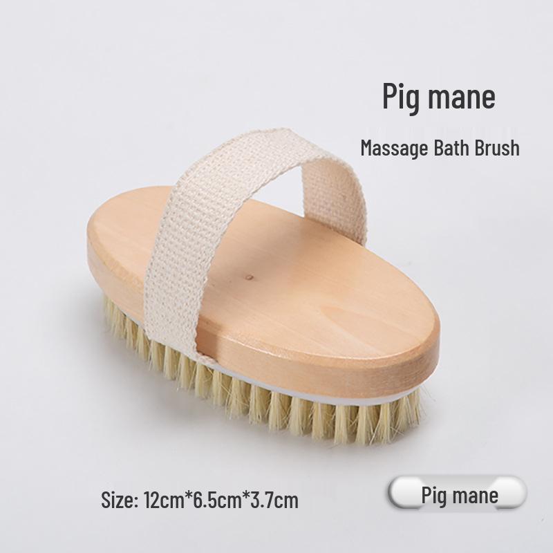 

Дерев яна щітка для ванни зі щетини кабана - М який масаж & Суха щітка для спини