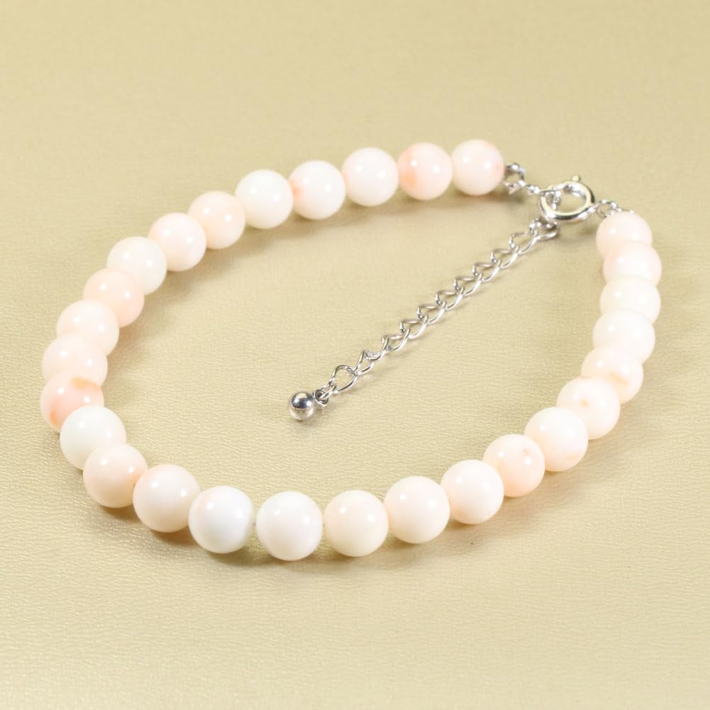 [SANSUI] Pink Mid-Coral Bracelet, Silver, Undyed