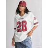 Einfarbige Nummer Buchstaben Aufdruck Persönlichkeit T-Shirt V-Ausschnitt Locker Kurzärmelig Sommer Damen Sexy T-Shirt Lässiges Sport Oberteil