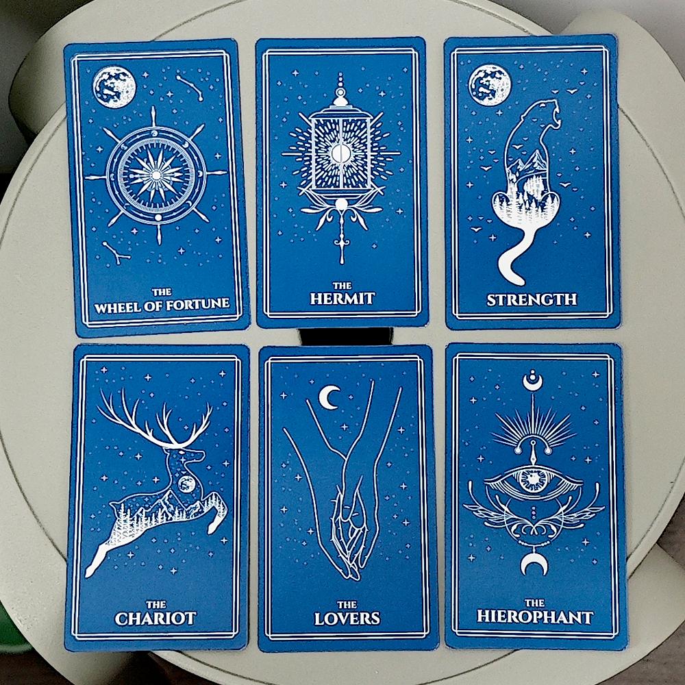10.3*6cm Celestial Tarot Deck: Minimalist Line Art Style, Rider Waite Smith (RWS) Based 78-Card Deck, 10.3x6 Cm