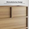 Sechs Schubladenkommode, Moderner Kleiderschrank/Schrank, Schminktisch, Geeignet für Wohnzimmer, Schlafzimmer, Flur, 80 x 48 x 127 cm, Eichenfarbe