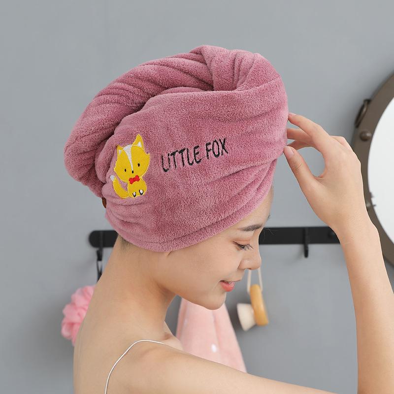 Magic Shower Hat Made of Microfiber, Double-layer Embroidery Towel, Bath Caps, A Hat for Dry Hair, A Quick -drying Soft Hat for A Lady, A Turban