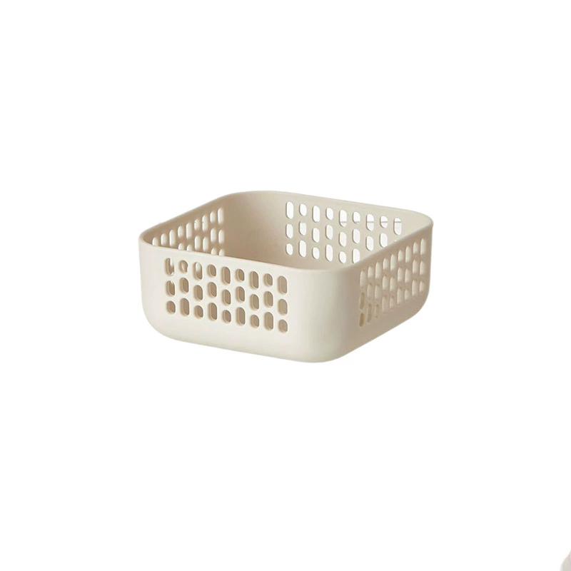 Desktop Dual-Ear Storage Basket Snack Organizer with Hollow Rectangular Basket Plastic Storage Box