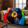 Retro Vinyl Record Music DJ Tape Flannel Blanket Soft Warm Blanket Throw Blanket for Bedroom Living Room Bed Travel Picnic Gift
