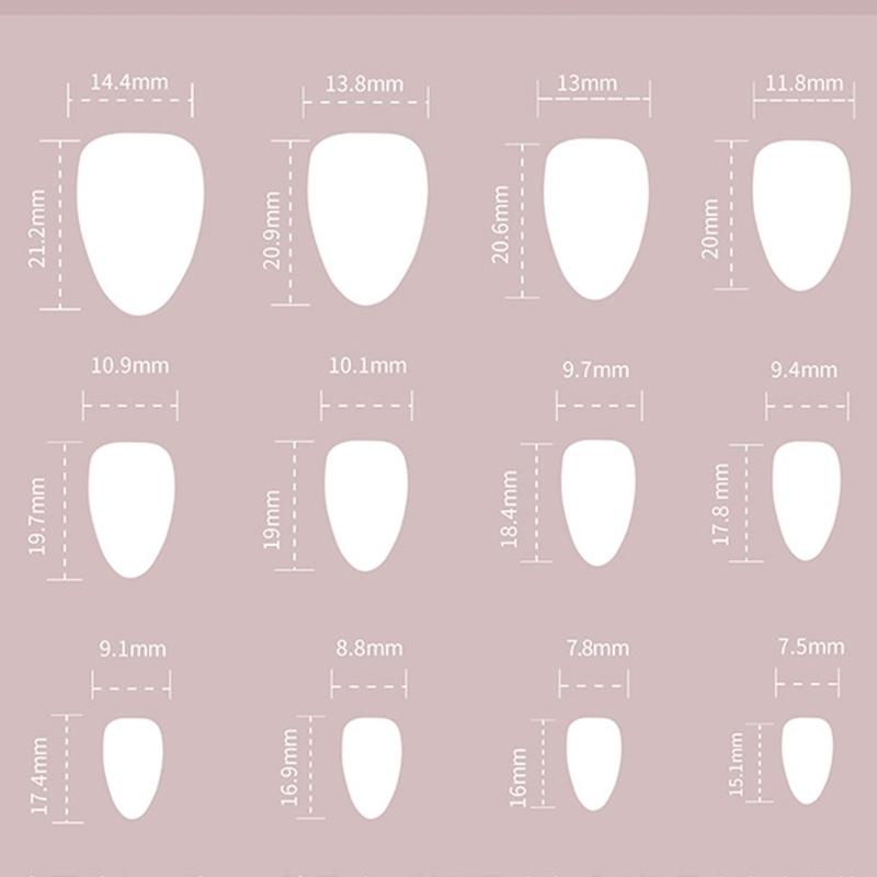 24 Stück Mandel-Press-On-Nägel Kurze Falsche Nägel Vollabdeckung Glänzend Acryl Mit Goldlinien-Designs Nagelzubehör