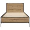 Bed Frame with Headboard Rustic Oak Finish 80 x 200 cm