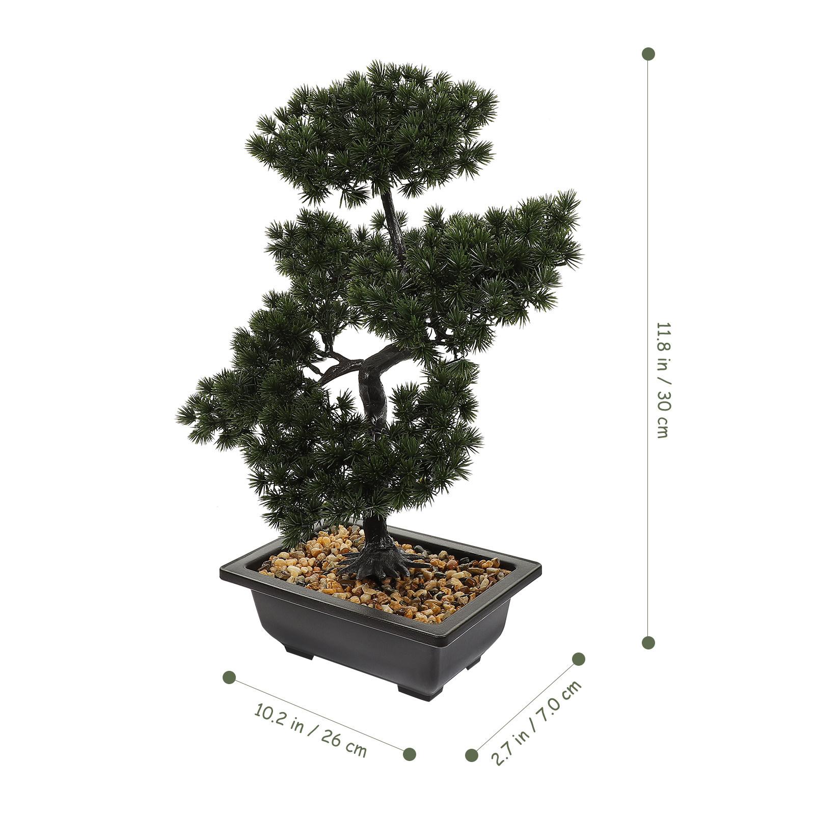 

Artificial Guest-Greeting Pine Bonsai Realistic Fake Potted Plant Decoration Faux Bonsai Ornament for Home Office Desk темно-зеленого