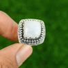 925 Sterling Silver Rainbow Moonstone Stone Solitaire Bezel Ring Jewelry US 9.25