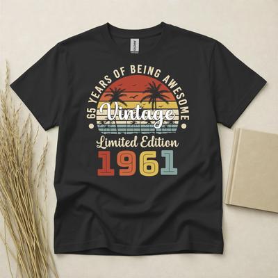 65th Birthday TShirt Born In 1961 65 Years Old Gifts Awesome Limited Edition Tee