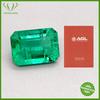 Top Lab-Grown Columbia Emeralds Hydrothermal Hand Cutting Emerald Cut With Natural Cracks Inclusions Inside With AGL Certificate