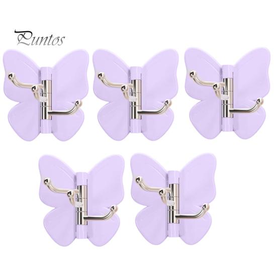 Corner Storage Hooks Rotating Butterfly Adhesive Wall Hooks, 3-Prong No-Drill Swivel Hangers, with Flexible Adjustable Angle Space-Saving Hook,