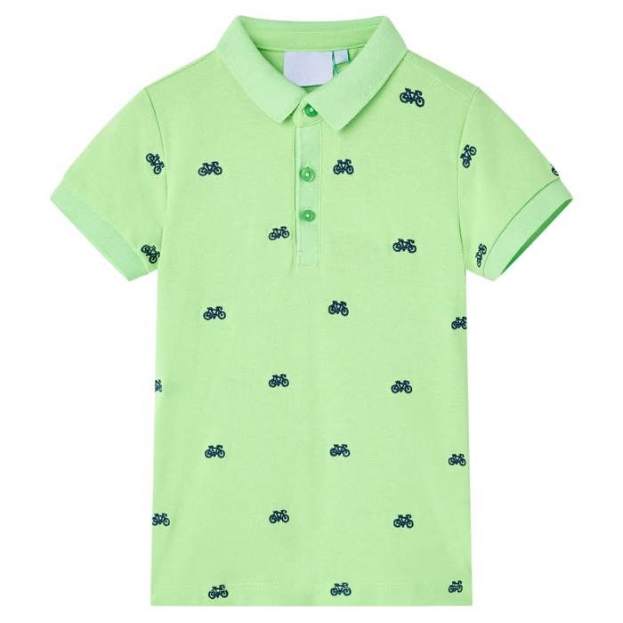 Fluorescent Green Polo Shirt for Children 92/104/116/128/140